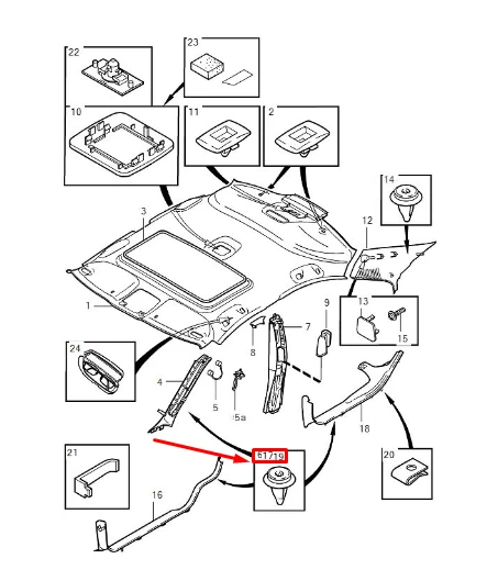 VOLVO V70 MK2 Interjero panelės spaustukas originalus 9193585