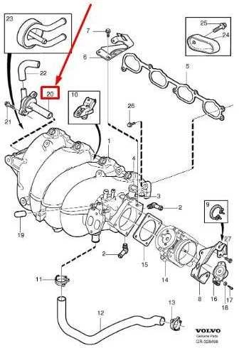 VOLVO V70 MK2 Įsiurbimo kolektoriaus oro vožtuvo nipelis 8631288 NAUJAS ORIGINALUS