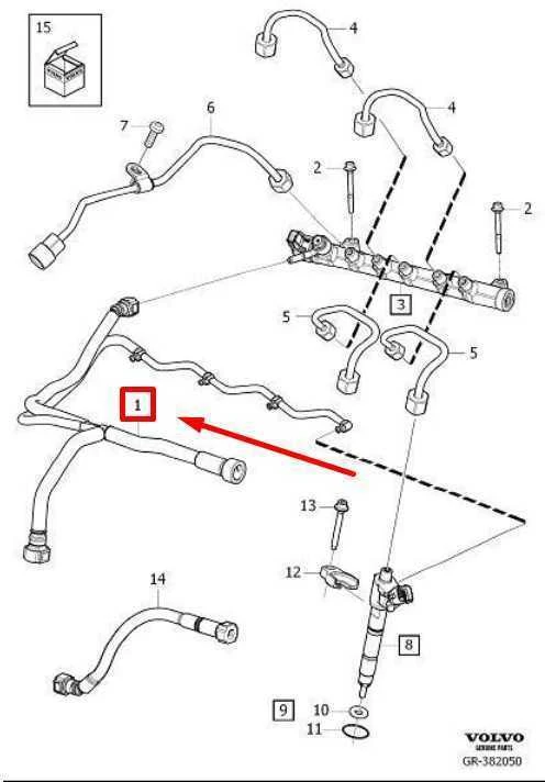 VOLVO V70 MK3 Kuro grąžinimo vamzdžio žarna Originali 31452374