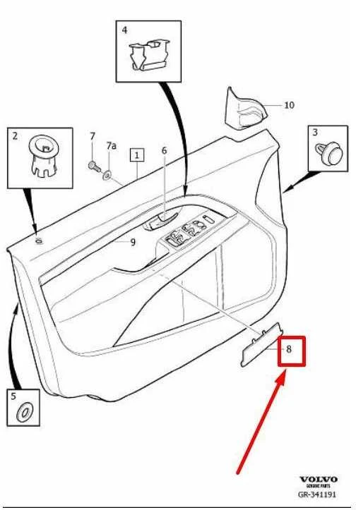 VOLVO V70 MK3 Priekinės Kairės Durų Panele Dangtis 39886857 NAUJAS ORIGINALUS