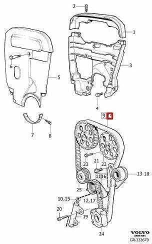 VOLVO V90 MK1 Dantų variklio diržo rinkinys 30758260 NAUJAS ORIGINALUS