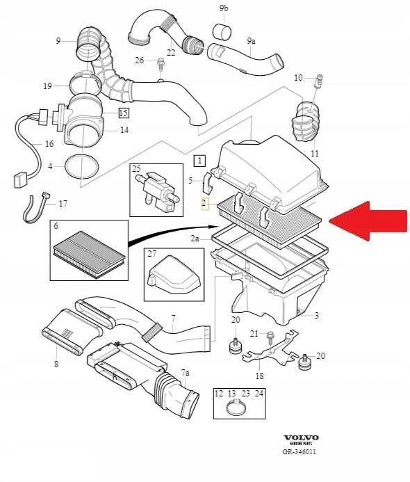 VOLVO Variklio Oro Filtras S60 V70 XC90 Originalus 30636833