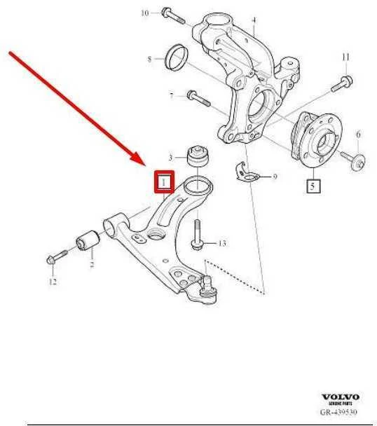 VOLVO XC40 apatinė priekinė kairioji valdymo svirtis Originali 32221283