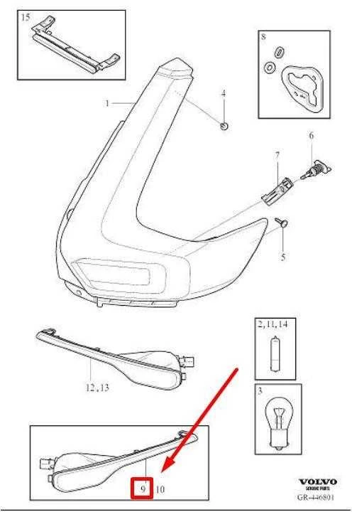 VOLVO XC40 galinis kairysis bamperio atšvaitas Originalus 32228782