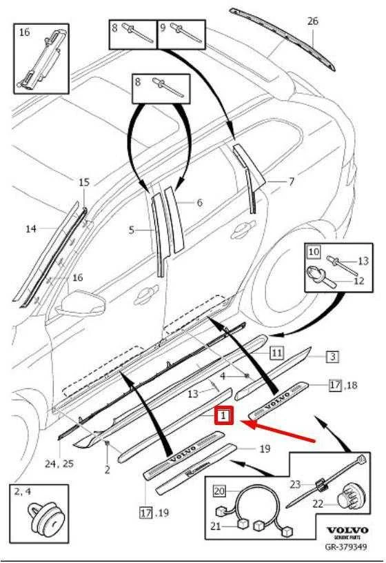 VOLVO XC60 apatinė priekinių dešiniųjų durų apdailos detalė originali 39819537