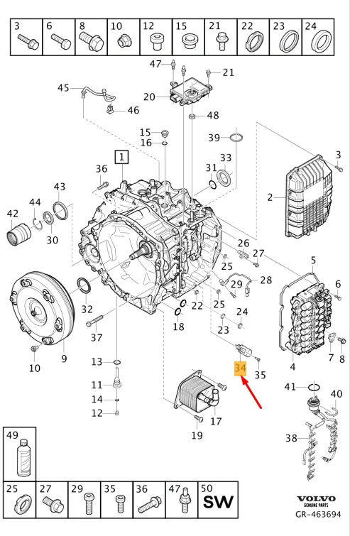 VOLVO XC60 MK2 automatinės pavarų dėžės elektromagnetas Originalus 32240552