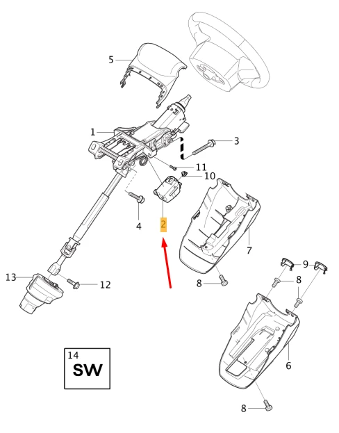 VOLVO XC60 MK2 vairo kolonėlės užraktas Originalus 32346695