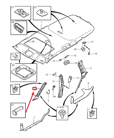 VOLVO XC70 MK2 Priekinio stiklo dešiniojo statramsčio apdaila 39991724 Originali