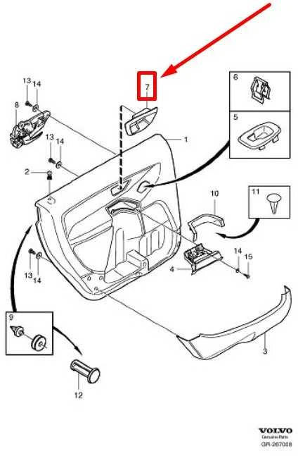 VOLVO XC90 MK1 galinės rankenos apdaila dešinės pusės durims 39973463 Originali