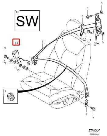 VOLVO XC90 MK1 Priekinio Sėdynės Diržo Užsegimas 6841697 NAUJAS ORIGINALUS