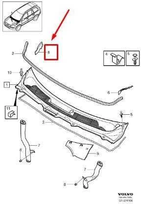 VOLVO XC90 MK1 priekinio stiklo dešiniojo gaubto sandariklis 8662737 NEW GENUINE