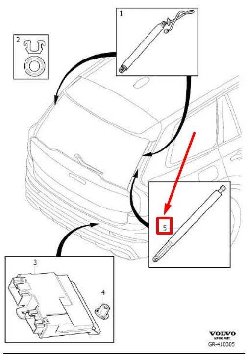 VOLVO XC90 MK2 galinio kairiojo liuko pakėlimo atrama Originali 31420214