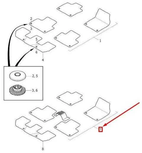 VOLVO XC90 MK2 Gumos kilimėlių rinkinys LHD 39828620 32261235 NAUJAS ORIGINALUS