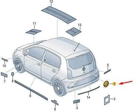 Vw Emblema Vag Vw Up 121 2017 Originalus 1S6853630CFOD
