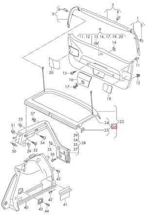 VW Golf Mk7 2013 VAG Krovinio Dangos Skirtos Sijono Remonto Rinkinys Originalus 5G6898780