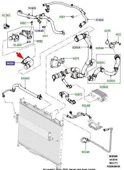 Žemyninė Aukštutinė Šilumnešio Vamzdis LAND ROVER Discovery Range Rover Sport 2010 2016 Originalus LR095544
