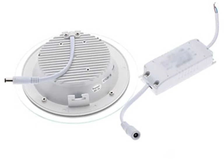 12W 4000K LED Panelė Apvali Stikliniu Rėmeliu natūrali Balta Šviesa
