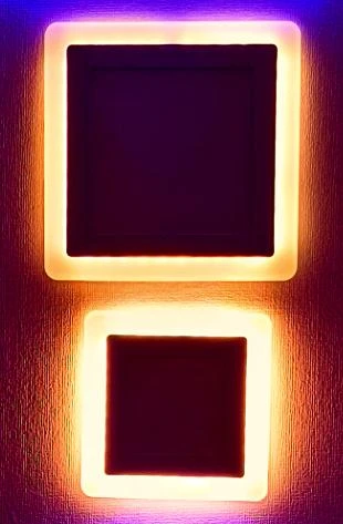 12W + 4W LED panelė dviejų spalvų kvadratinė