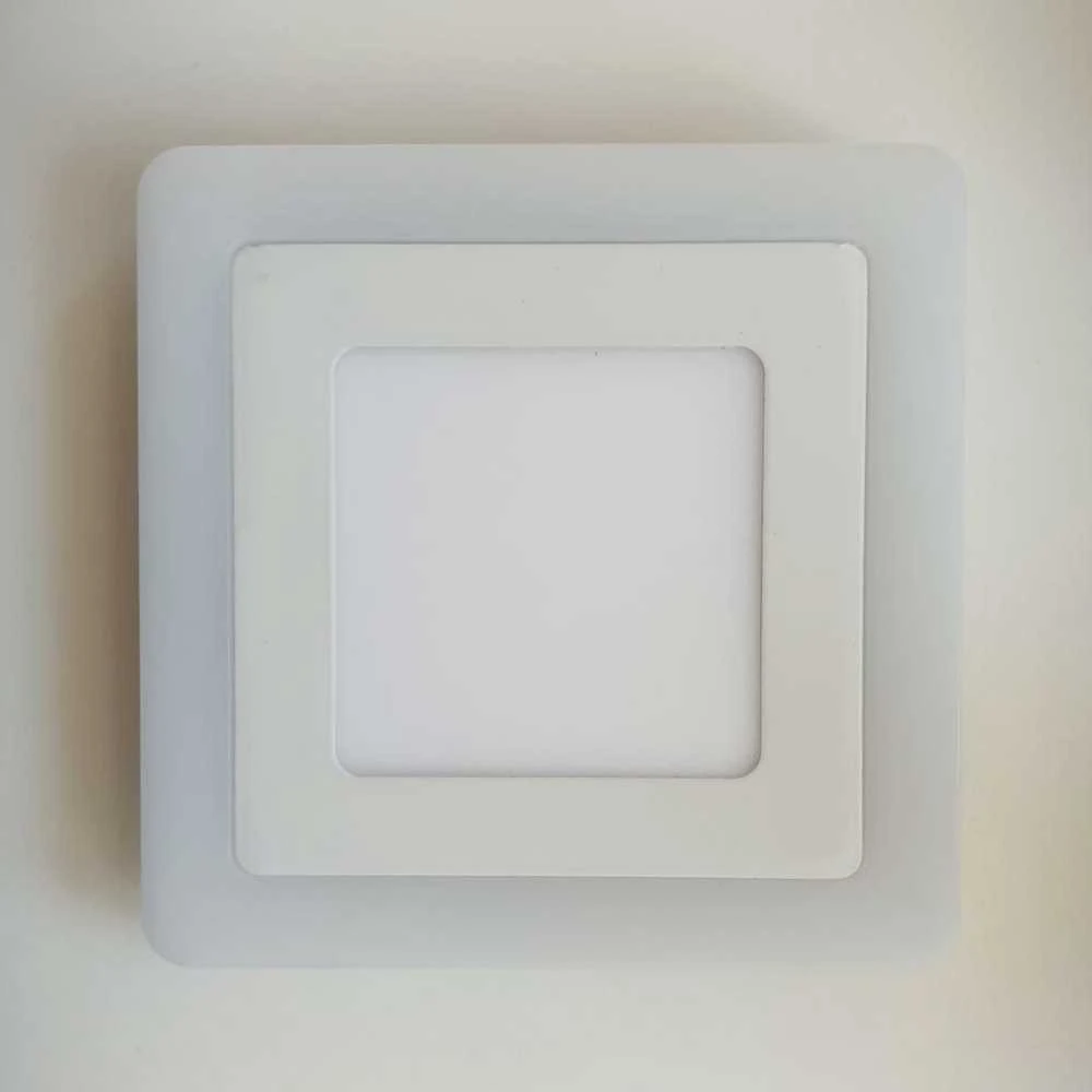 12W + 4W LED panelė dviejų spalvų kvadratinė