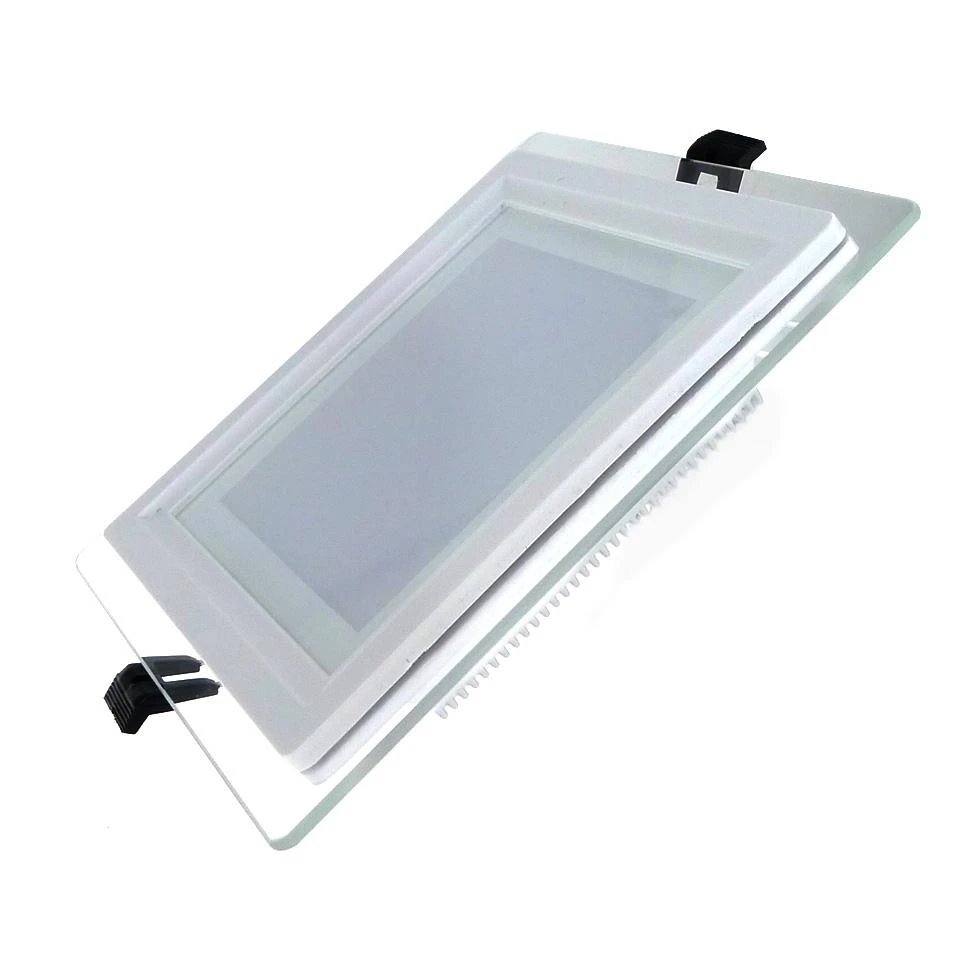 18W 4000-4500K LED Panelė Kvadratinė Stikliniu Rėmeliu Naturali Šviesa