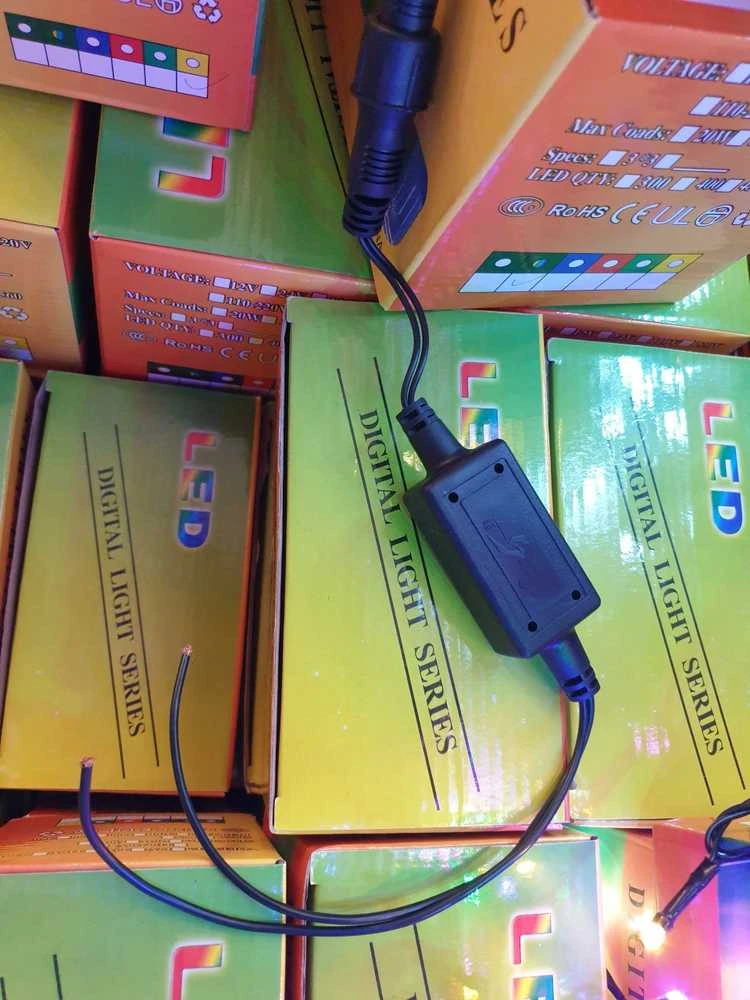 20m LED girlianda Šalta balta spalva