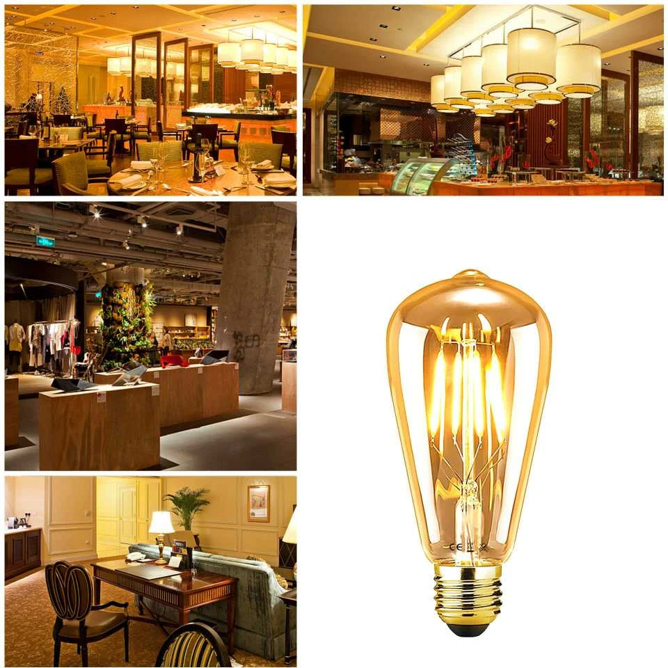 2vnt 4W E27 2700K-3000K LED filamentinė lemputė