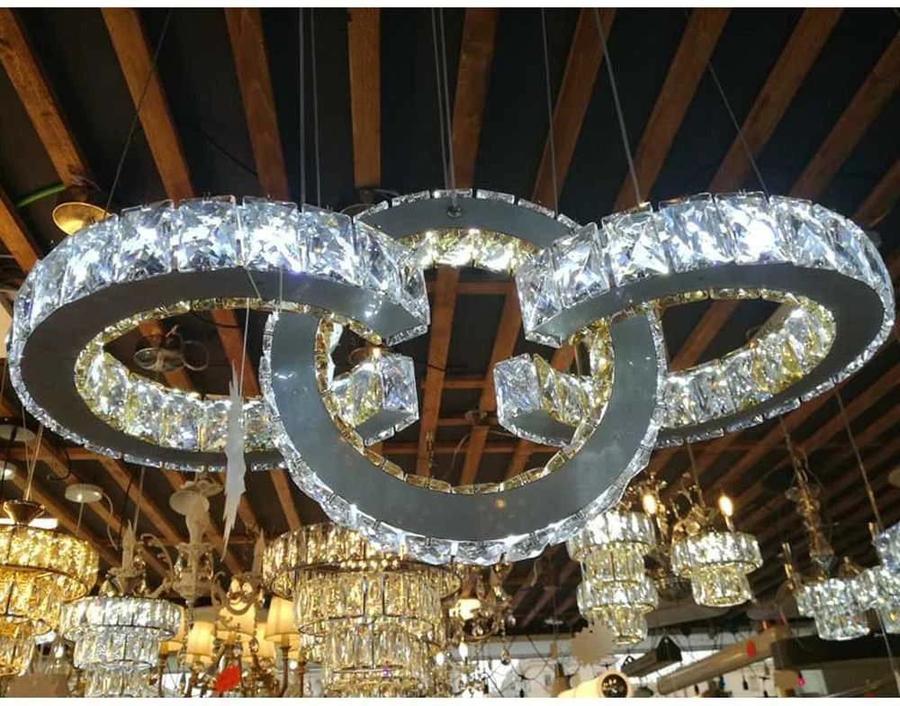 30W 6500K LED krištolo šviestuvas "3 žiedai"