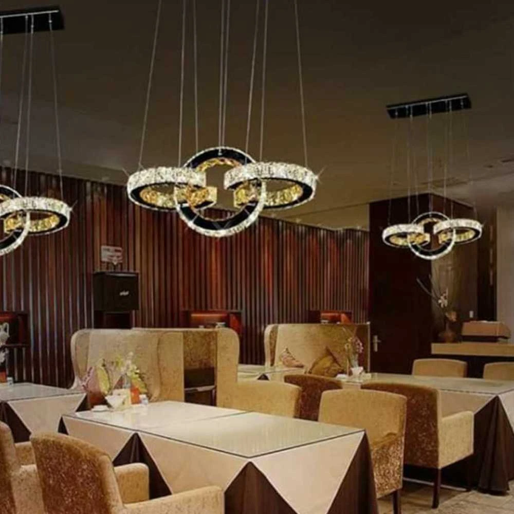 30W 6500K LED krištolo šviestuvas "3 žiedai"