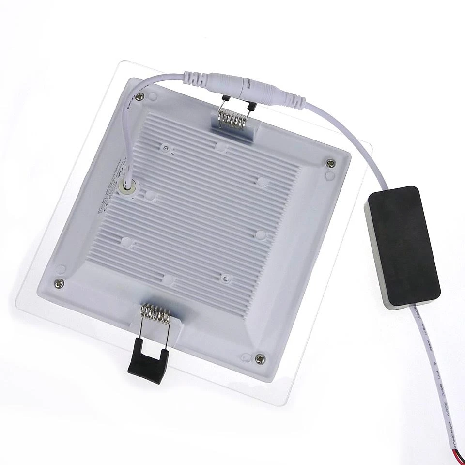 6W 3000K LED Panelė Kvadratinė Stikliniu Rėmeliu Šilta Balta Šviesa