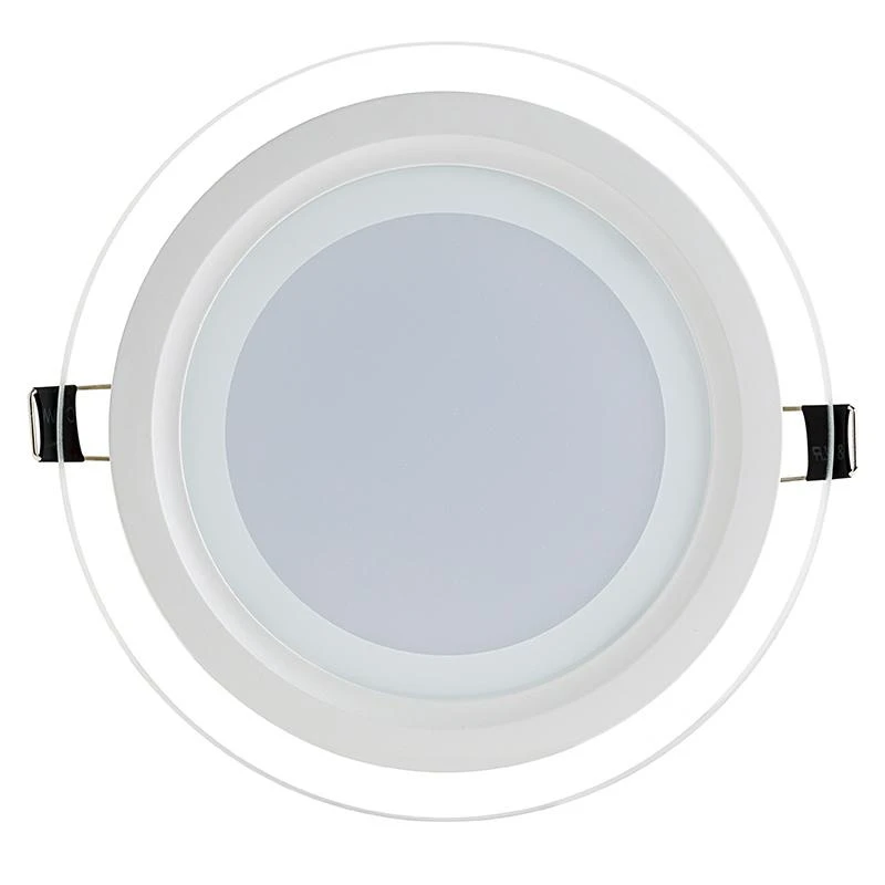 6W 4000K LED panelė apvali stikliniu rėmeliu natūrali balta šviesa