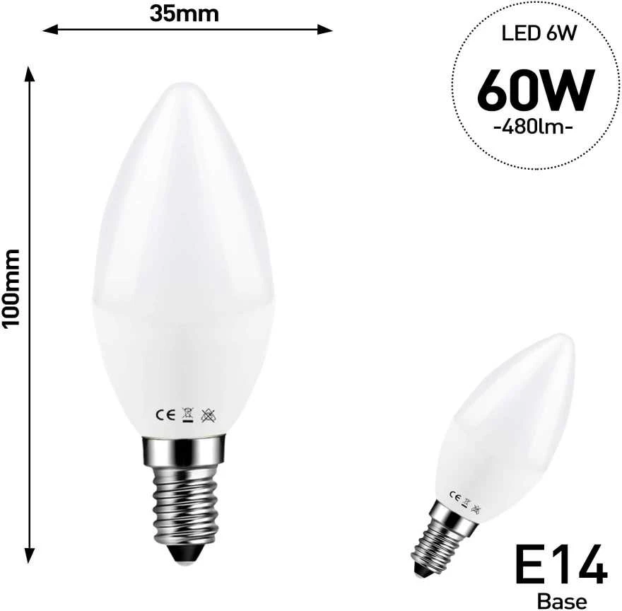 6W E14 2700K-3000K LED lemputė