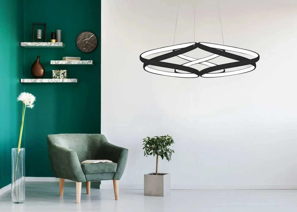 70W 3000-6000K LED Šviestuvas Juodas su nuotolinio valdymo pulteliu