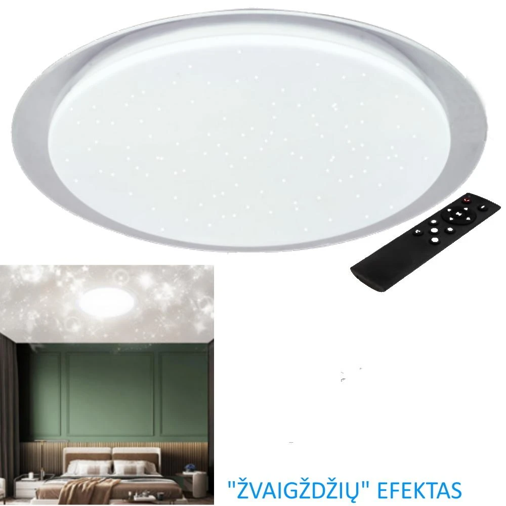 72W 570mm 3000K-6500K LED plafonas su pulteliu dimeriuojamas