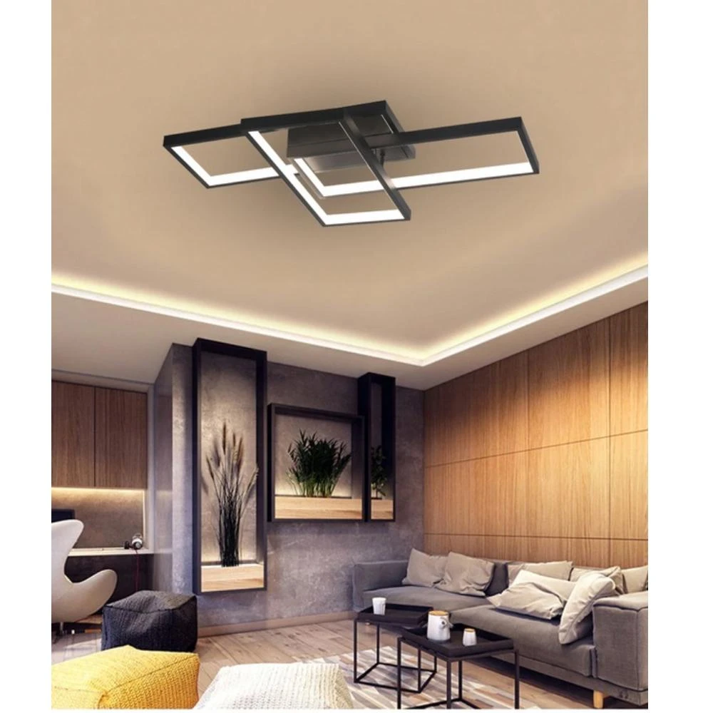 72W LED šviestuvas su nuotoliniu valdymu Juodas