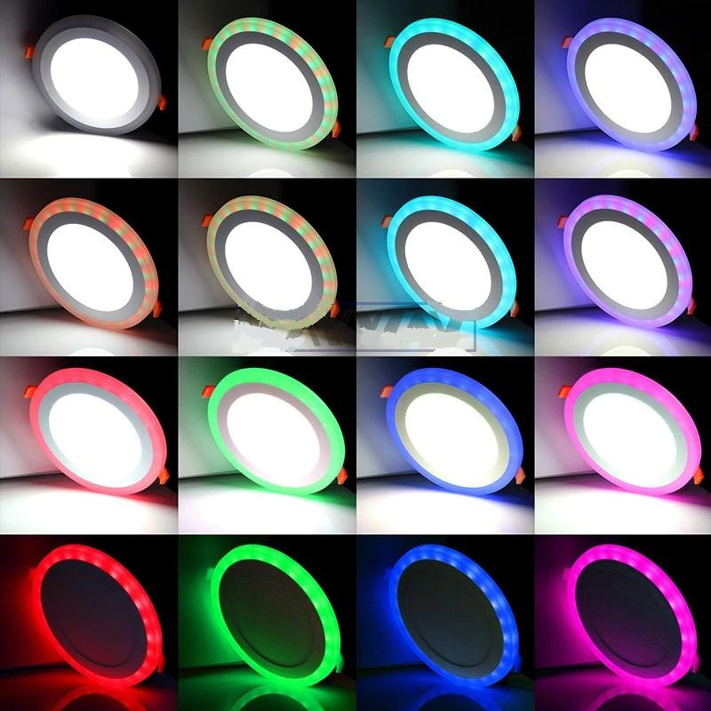 9w LED panelė keičianti spalvas su IR pulteliu (RGB) apvali