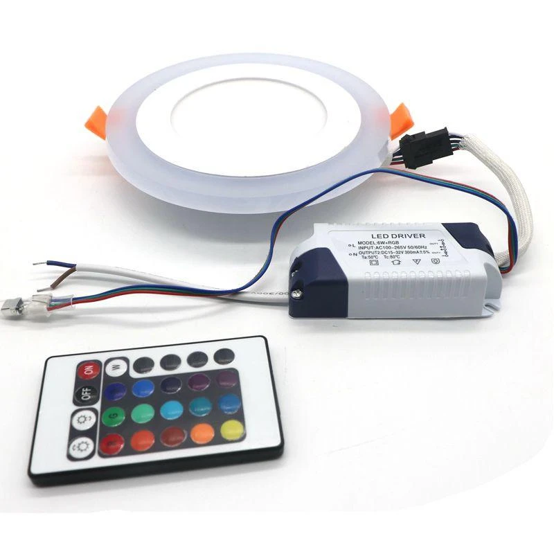 9w LED panelė keičianti spalvas su IR pulteliu (RGB) apvali