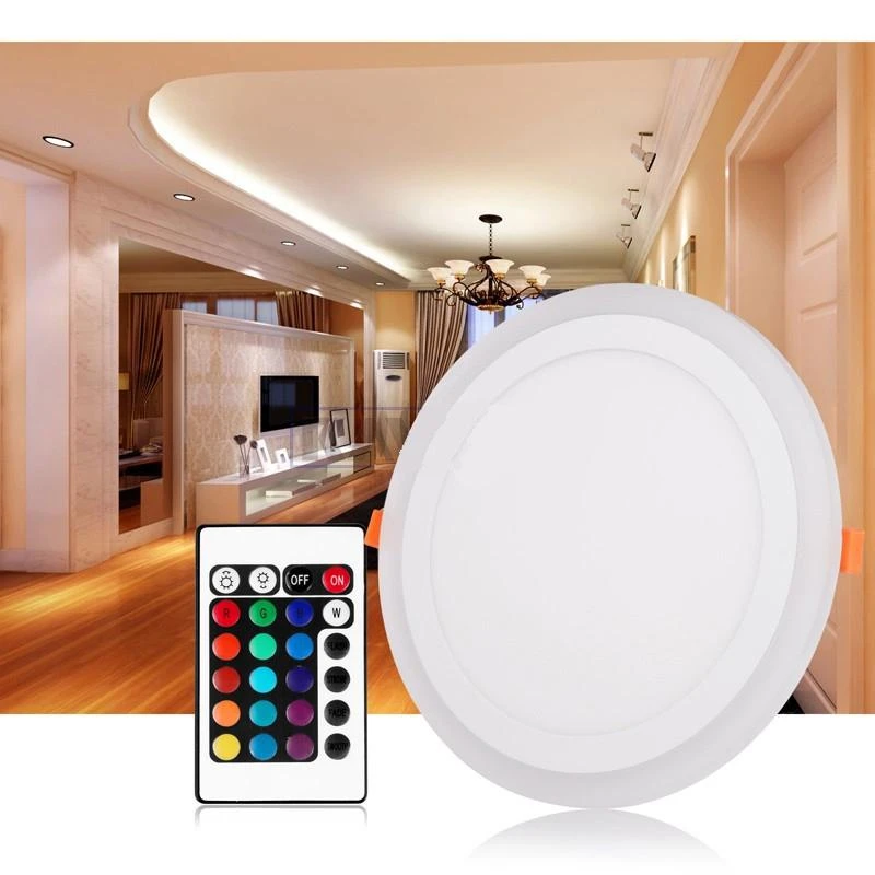 9w LED panelė keičianti spalvas su IR pulteliu (RGB) apvali