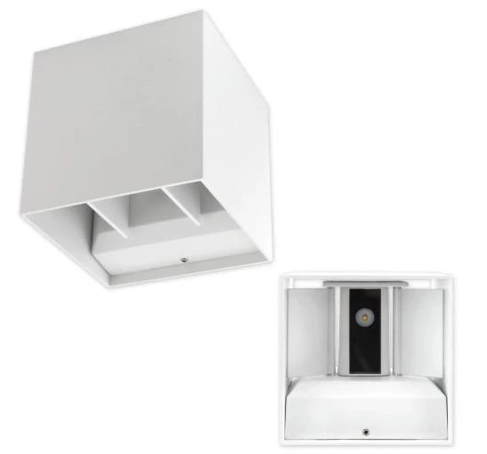 Baltas 6W reguliuojamo kampo LED lauko šviestuvas IP54