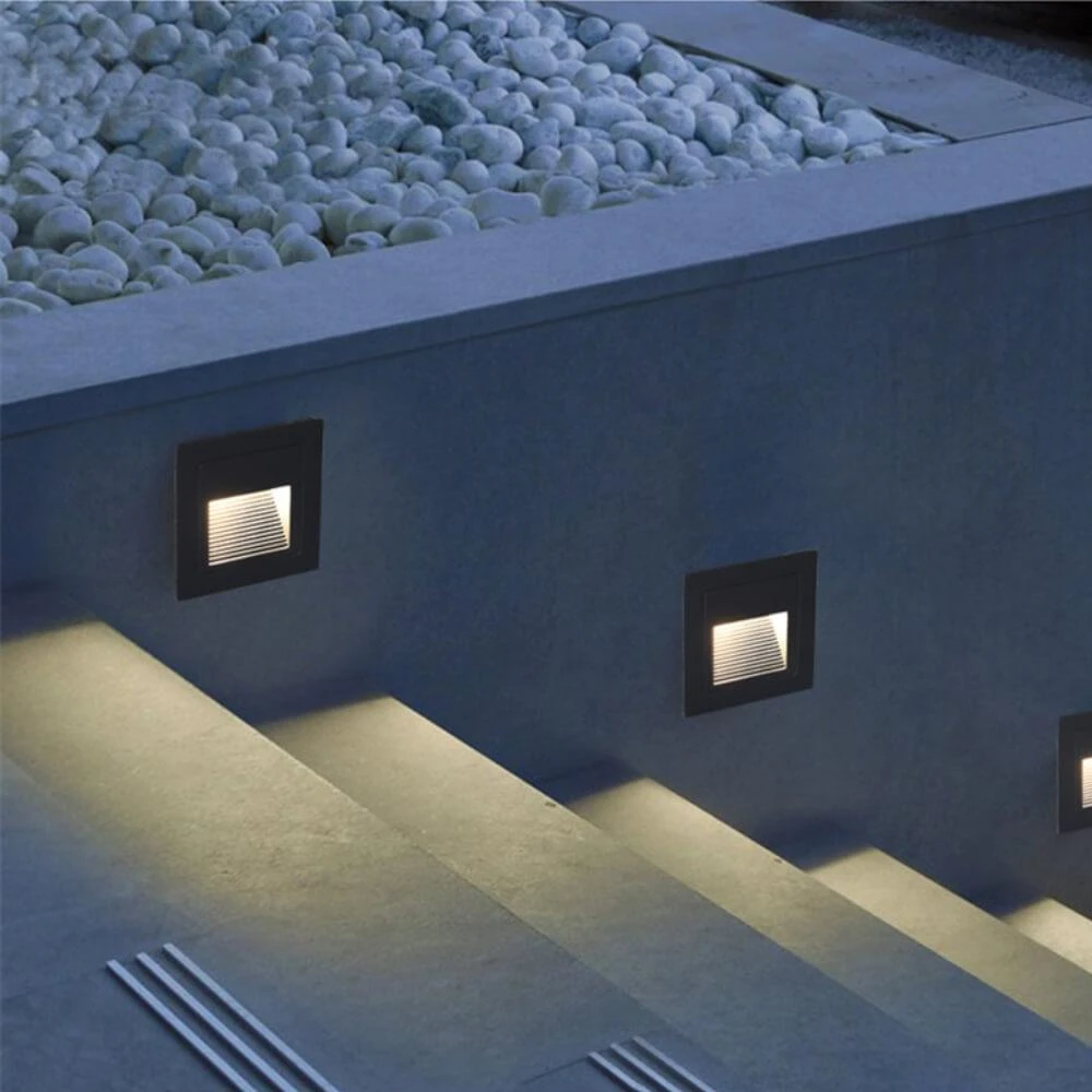 IP65 3W LED įleidžiamas šviestuvas su judesio jutikliu 3000K pilkas