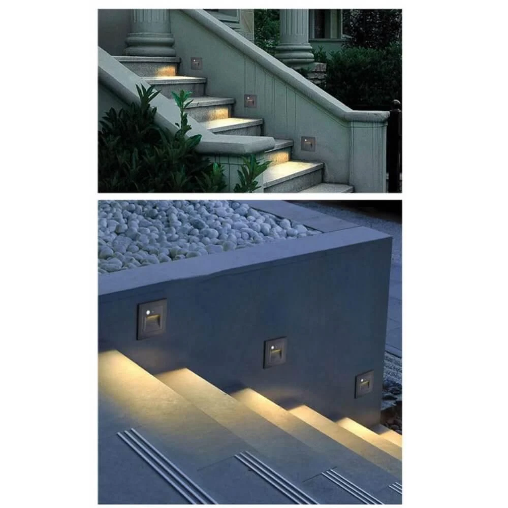 IP65 3W LED įleidžiamas šviestuvas su judesio jutikliu 3000K pilkas