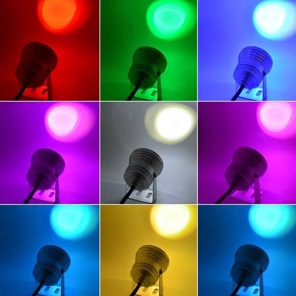IP67 10W 12V RGB LED šviestuvas su nuotolinio valdymo pulteliu