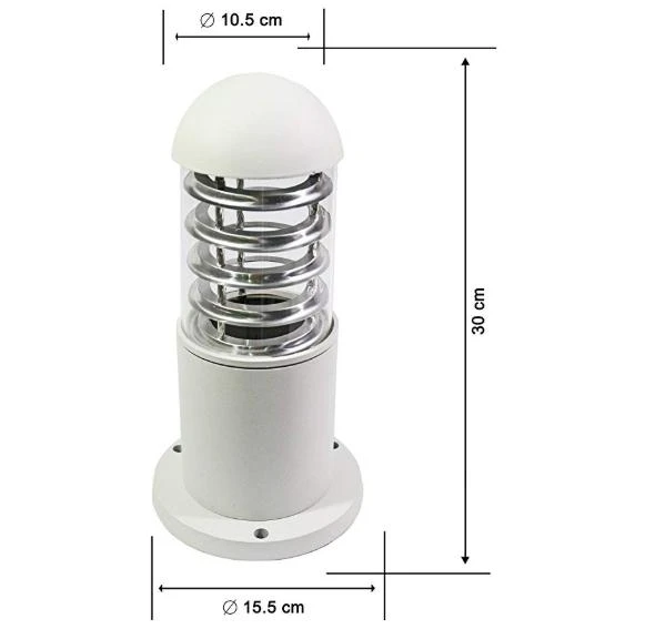 Lauko šviestuvas pastatomas baltas IP65 30cm
