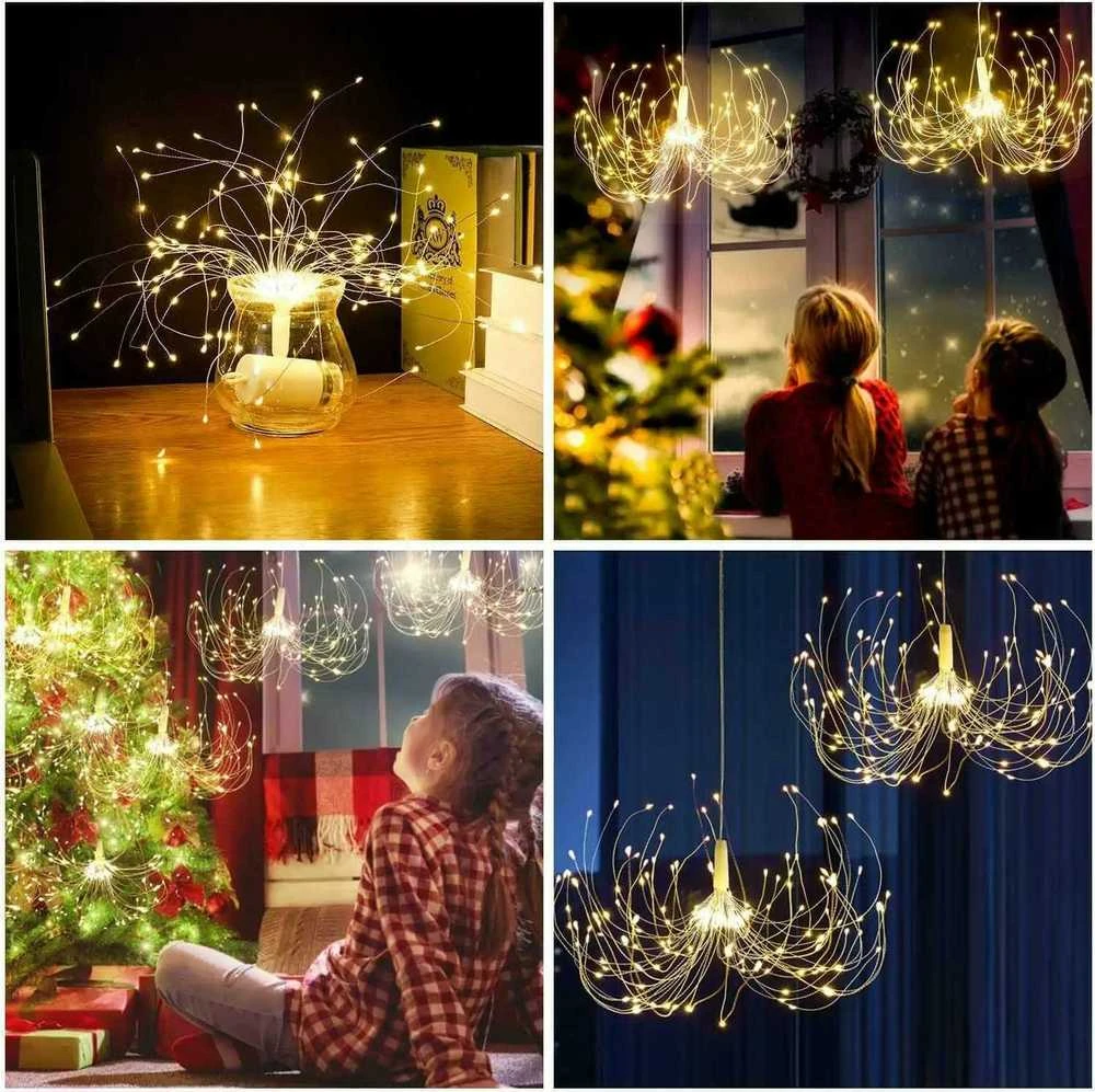 LED dekoracija 180LED veikainti su AA baterijomis su nuotolinio valdymo pultu