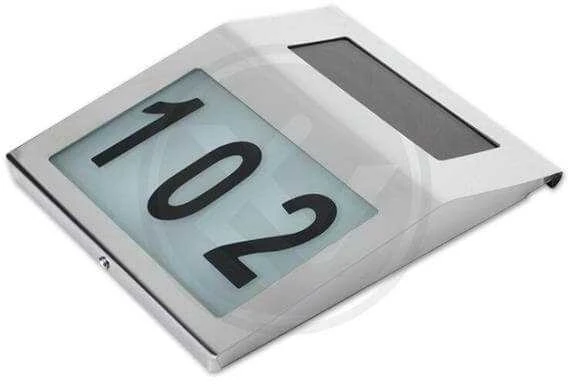 Namo numerio LED apšvietimas su saulės baterija