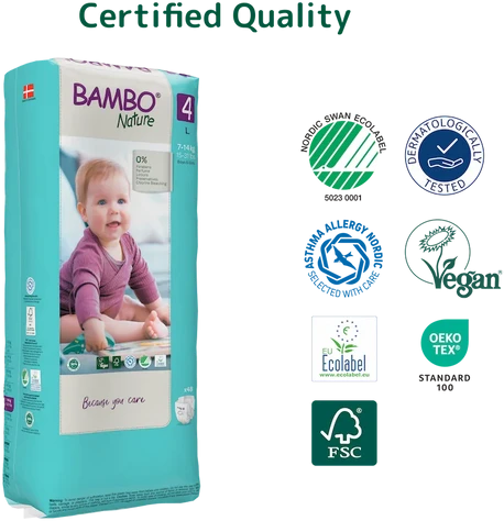Sauskelnės Abena Bambo Nature, 4 dydžio, 7–14 kg, 48 vnt.