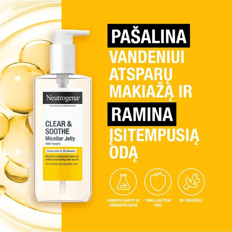 Neutrogena Curcuma Clear Soothing makiažo valiklis Gel Face Cleansers