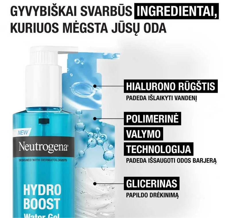 Neutrogena Hydro Boost drėkinamasis gelis Valiklis bekvapis valomasis gelis