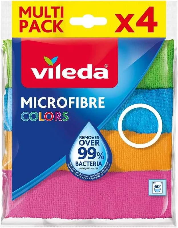 Mikropluošto šluostės VILEDA Color 4vnt.