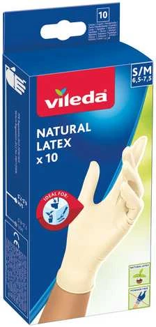 VILEDA Natural Latex natūralaus latekso pirštinės, S/M dydis, 10 vnt.