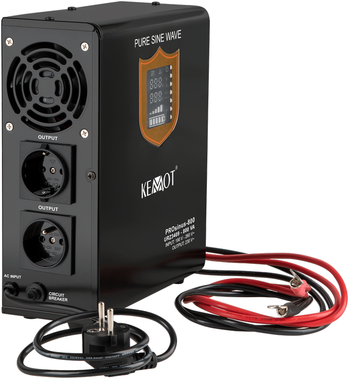 KEMOT PROsinus-800 Sieninis nepertraukiamo maitinimo šaltinis, su įkrovimo funkcija 12V 230V 800VA/500W